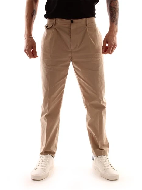 PANTALONI CHINO IN MISTO COTONE UOMO BEIGE