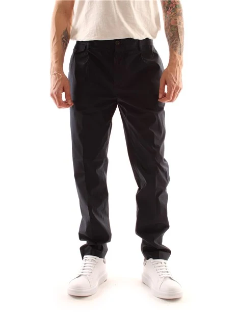 PANTALONI CHINO CON LOGO SUL RETRO UOMO BLU