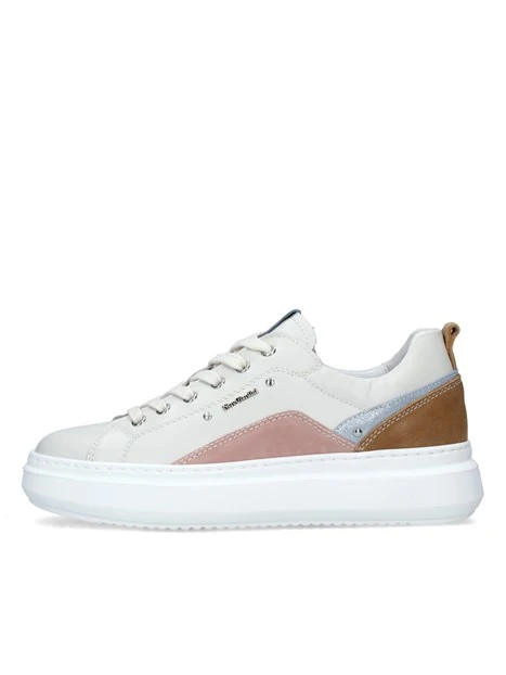 SNEAKERS PLATFORM CON INSERTI MULTICOLORE DONNA AVORIO