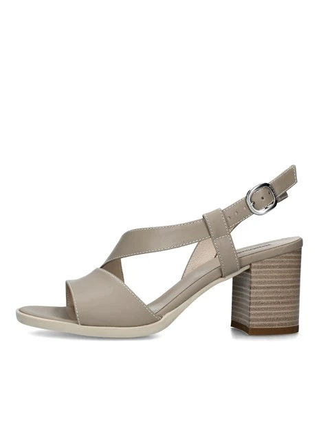 SANDALI TACCO ALTO CON CINTURINO REGOLABILE DONNA BEIGE