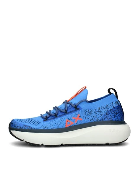 SNEAKERS PLATFORM JUPITER KNIT MULTICOLORE CON INSERTI FLUO UOMO BLU CHIARO