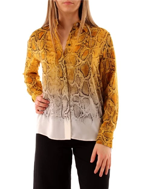 CAMICIA PITONATA CON SFUMATURA DONNA GIALLO