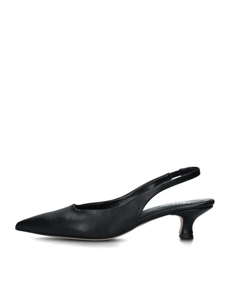 SLINGBACK CON ELASTICO E SOLETTA IN PELLE DONNA NERO