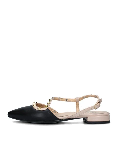SLINGBACK CON BORCHIE DONNA NERO