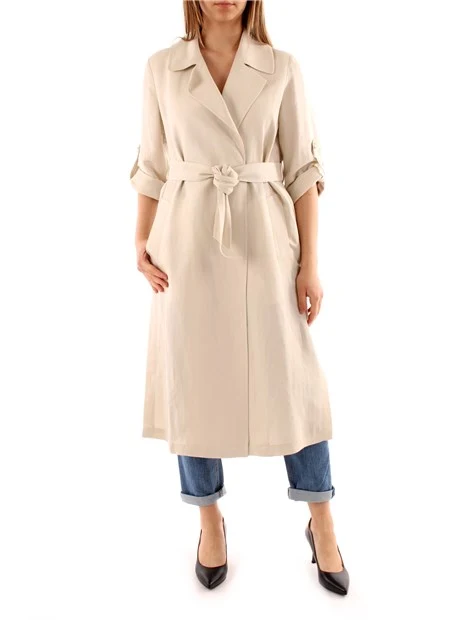 TRENCH MONOCHROME IN MISTO LINO DONNA BEIGE