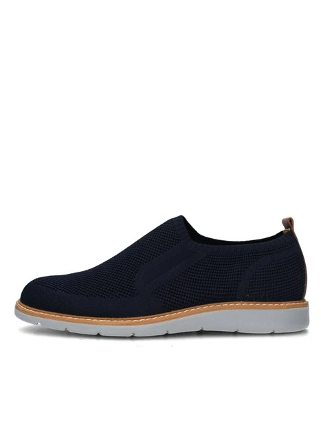 SNEAKERS SLIP ON IN MAGLIA CON IMPUNTURE UOMO BLU