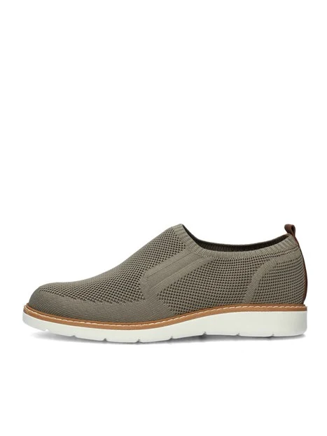 SNEAKERS SLIP ON IN MAGLIA CON IMPUNTURE UOMO BEIGE