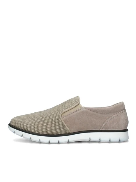 SNEAKERS SLIP ON CON TRAMA A RICAMI UOMO BEIGE