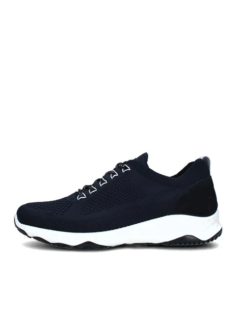 SNEAKERS BASSE A MAGLIA CON LOGO AL TALLONE UOMO BLU