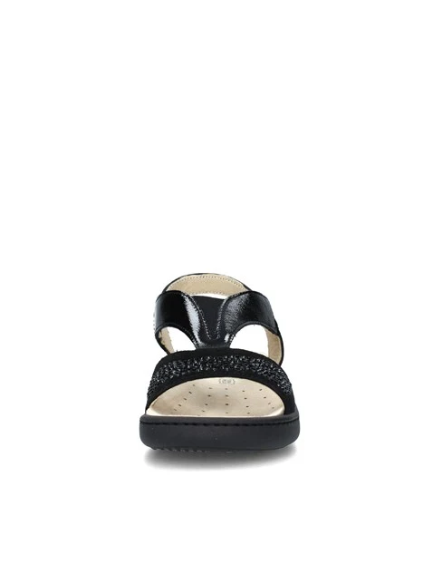 Scarpe nere con zeppa in pelle da donna | Calzature Enval Soft