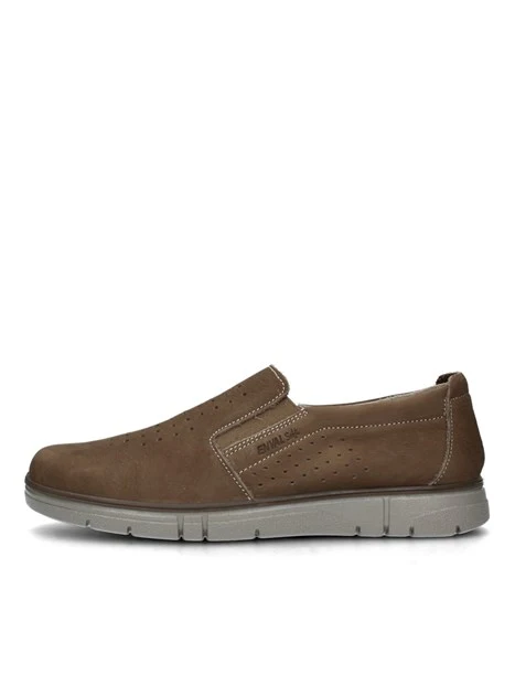 SNEAKERS SLIP ON TRAFORATE IN PELLE UOMO BEIGE