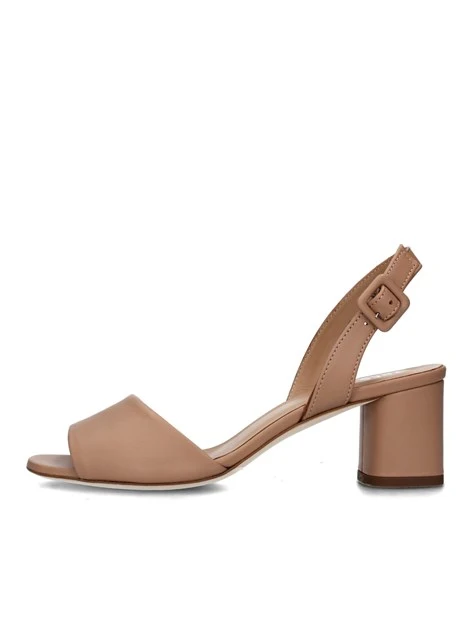 SANDALI TACCO ALTO A CILINDRO DONNA BEIGE