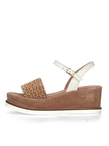 Sandali con zeppa deals in camoscio