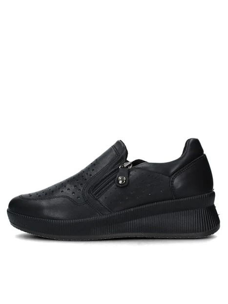 SNEAKERS SLIP ON CON ZEPPA E FORI DONNA NERO