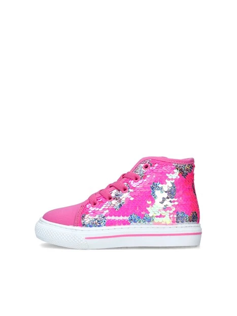 SNEAKERS ALTE IVY CON PAILLETTES BICOLORE BAMBINA FUCSIA ARGENTO