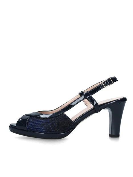 SANDALI TACCO ALTO CON GLITTER DONNA BLU