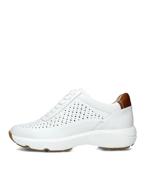 SNEAKERS PLATFORM TIVOLI GRACE CON TRAMA A FORI DONNA BIANCO