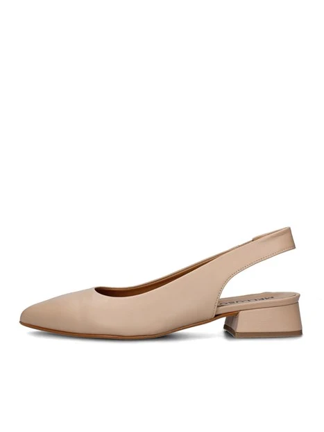 SLINGBACK IN PELLE CON ELASTICO DONNA BEIGE