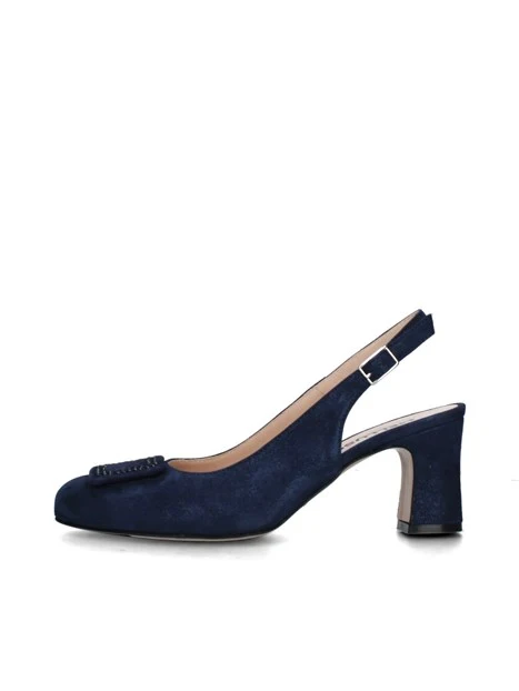 SLINGBACK IN PELLE CON INSERTO STRASS DONNA BLU