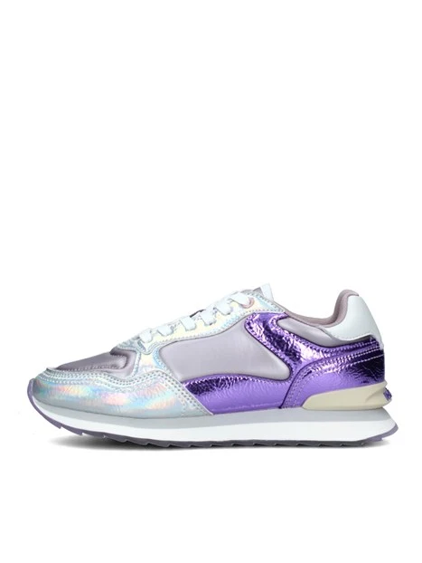 SNEAKERS BASSE NICKEL CON TRAMA IRIDESCENTE DONNA ARGENTO VIOLA