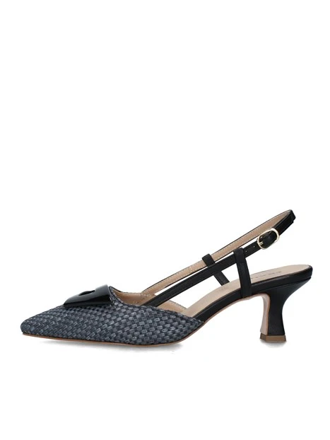 SLINGBACK CON TRAMA INTRECCIO DONNA NERO