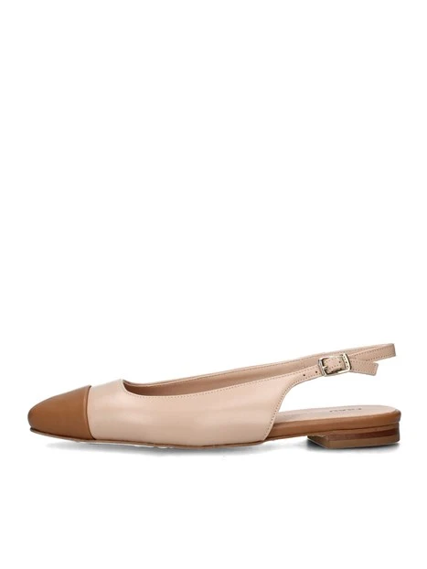 SLINGBACK BASSE CON PUNTA MARRONE DONNA BEIGE