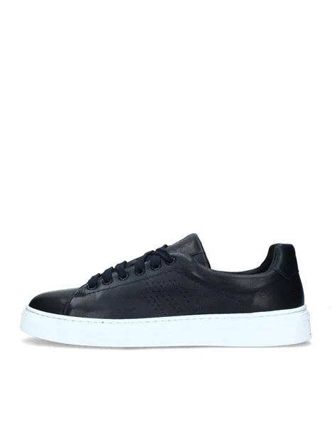 SNEAKERS BASSE CON LOGO A FORI UOMO BLU SCURO