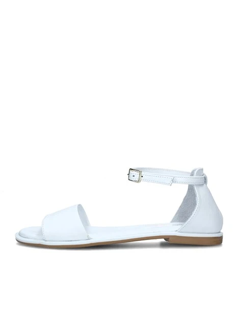 SANDALI TACCO BASSO E CINTURINO REGOLABILE OUTSOLE DONNA BIANCO