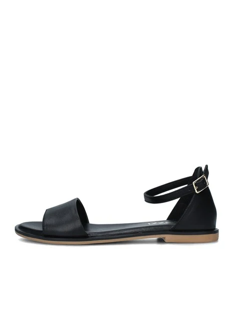 SANDALI TACCO BASSO E CINTURINO REGOLABILE OUTSOLE DONNA NERO