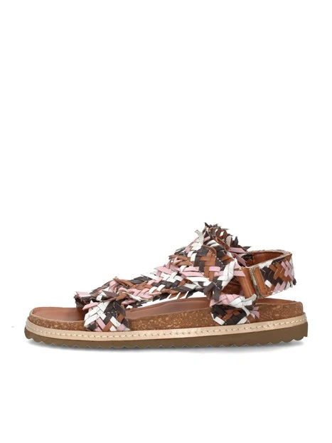 SANDALI CON ZEPPA WELT MULTICOLORE DONNA CUOIO