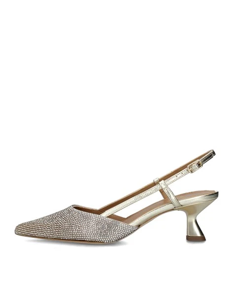 SLINGBACK CON STRASS IN TINTA DONNA ORO