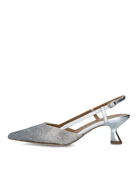 SLINGBACK CON STRASS IN TINTA DONNA ARGENTO