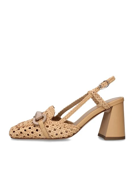 SLINGBACK CON TRAMA A RETE DONNA BEIGE