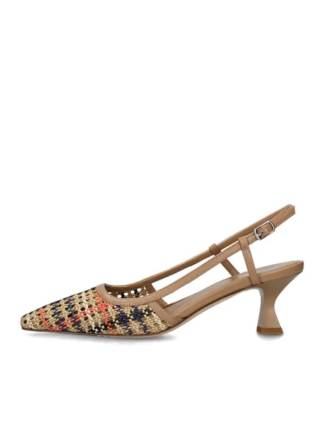 SLINGBACK CON RICAMI COLORATI DONNA BEIGE