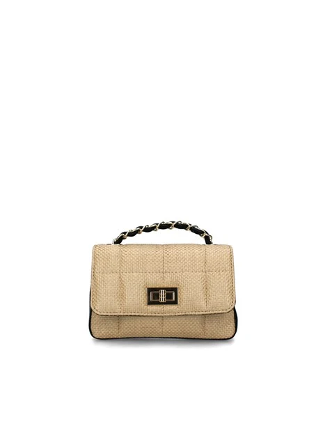 BORSA A TRACOLLA NAKA BICOLORE DONNA BEIGE NERO