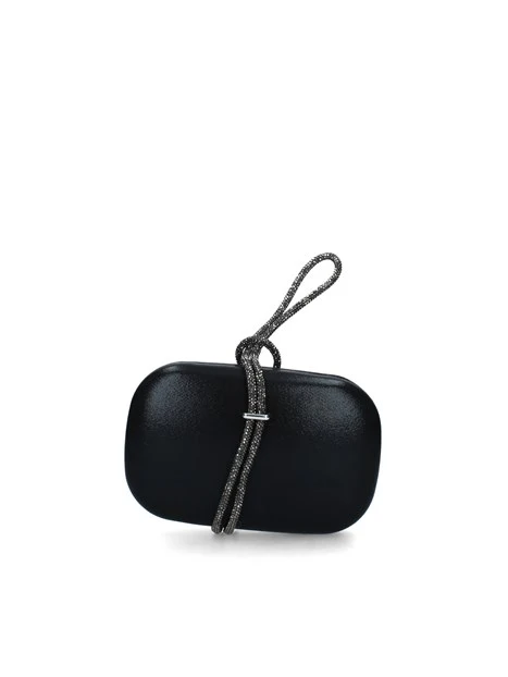 POCHETTE CON MANICO IN STRASS DONNA NERO