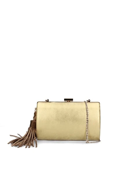 POCHETTE OVALE CON NAPPA DONNA ORO