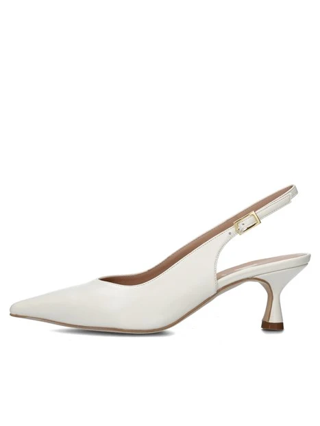 SLINGBACK IN PELLE CON CINTURINO REGOLABILE DONNA ECRU