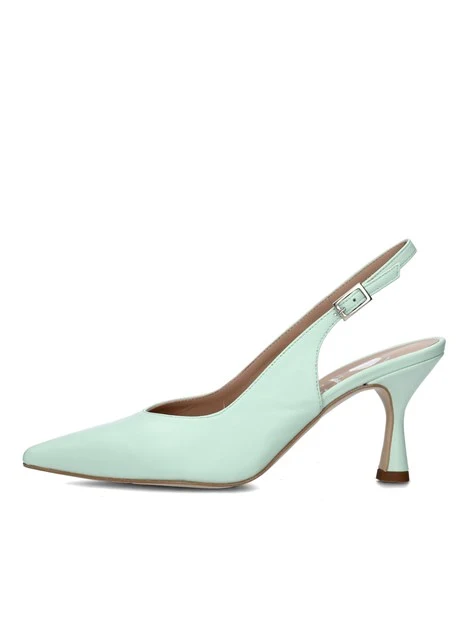 SLINGBACK IN PELLE CON CINTURINO REGOLABILE DONNA VERDE