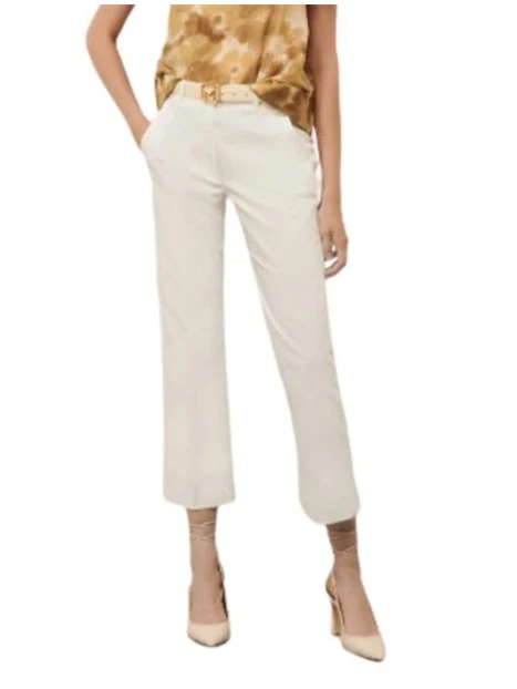 PANTALONI CHINO IN RASO DONNA BIANCO