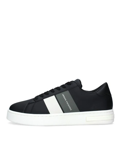 SNEAKERS BASSE CON BANDE LATERALI UOMO NERO