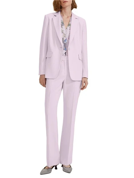 TAILLEUR CON GIACCA MONOPETTO E PANTALONE FLARE DONNA LILLA