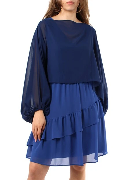COPRISPALLE IN GEORGETTE CRÊPE DONNA BLU