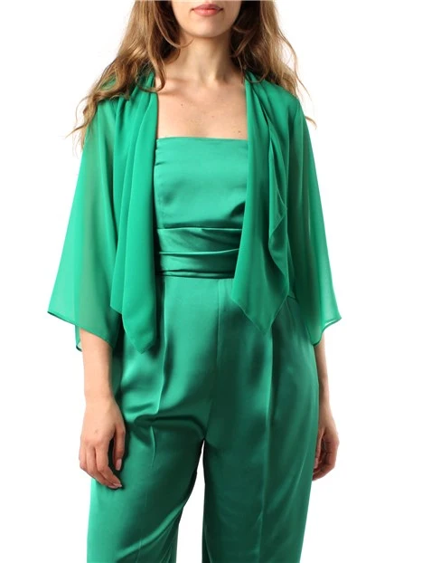 COPRISPALLE IN GEORGETTE DONNA VERDE SMERALDO