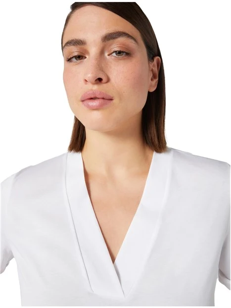 Maglietta da donna a maniche corte, estiva, elegante, scollo a
