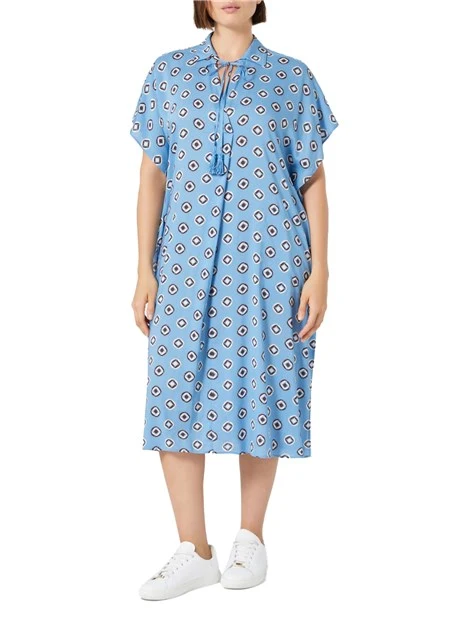 VESTITO CHEMISIER A FANTASIA DONNA AZZURRO