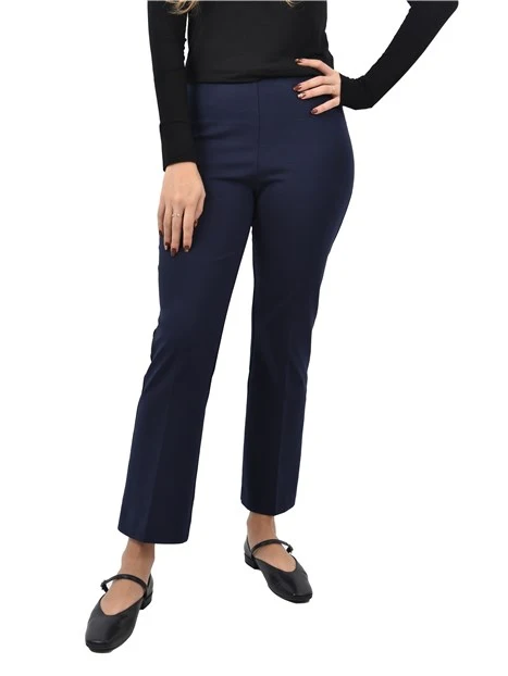 PANTALONI CROPPED A TROMBETTA DONNA BLU NAVY