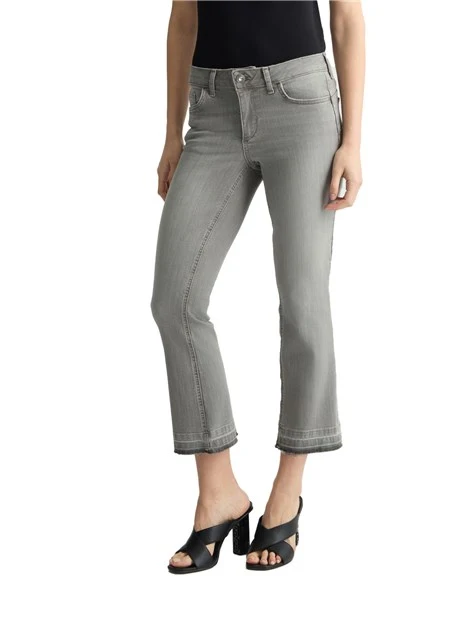 JEANS CROPPED SFRANGIATO DONNA GRIGIO