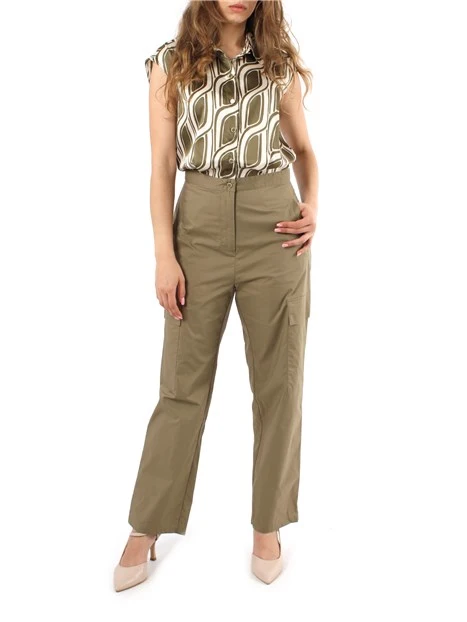 TUTA CON CORPETTO A FANTASIA E PANTALONE CARGO DONNA VERDE