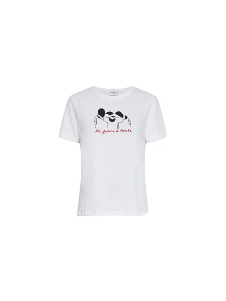 Koroshi Maglietta Donna Con Stampa Leopardo Glitterata – Girocollo Bianco In Cotone – Casual Chic